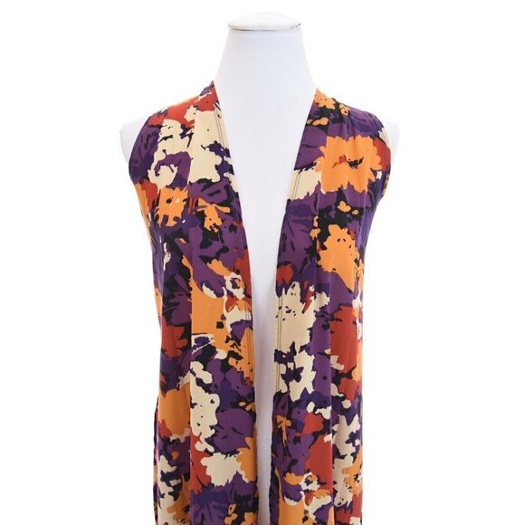 Lularoe Joy Floral Art-to-Wear Colorful Vest Duster Cardigan Unicorn Women Sz S - Picture 1 of 11